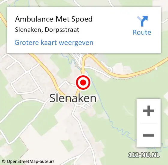 Locatie op kaart van de 112 melding: Ambulance Met Spoed Naar Slenaken, Dorpsstraat op 21 april 2015 14:07