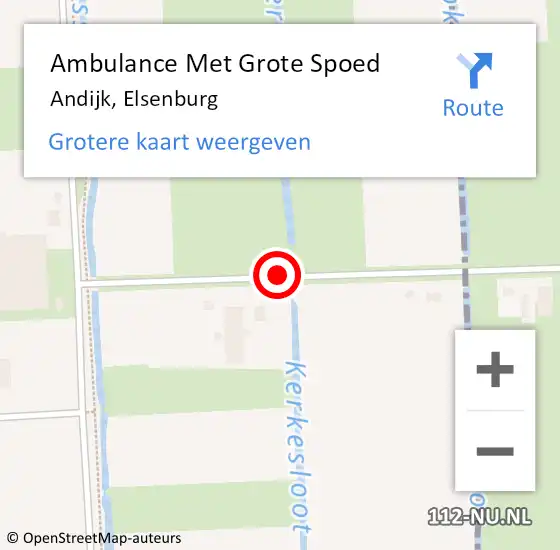 Locatie op kaart van de 112 melding: Ambulance Met Grote Spoed Naar Andijk, Elsenburg op 21 april 2015 17:07
