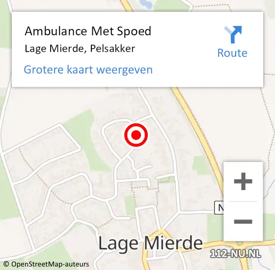 Locatie op kaart van de 112 melding: Ambulance Met Spoed Naar Lage Mierde, Pelsakker op 22 april 2015 03:42