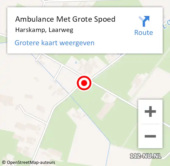 Locatie op kaart van de 112 melding: Ambulance Met Grote Spoed Naar Harskamp, Laarweg op 22 april 2015 14:45