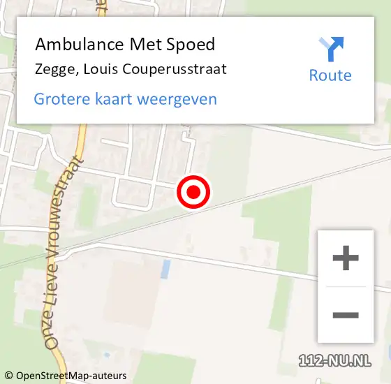 Locatie op kaart van de 112 melding: Ambulance Met Spoed Naar Zegge, Louis Couperusstraat op 25 april 2015 18:37