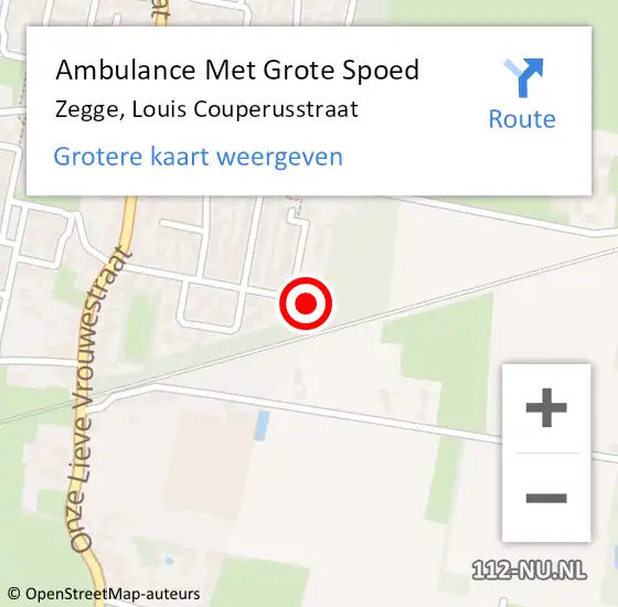 Locatie op kaart van de 112 melding: Ambulance Met Grote Spoed Naar Zegge, Louis Couperusstraat op 25 april 2015 19:00