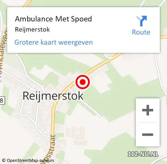 Locatie op kaart van de 112 melding: Ambulance Met Spoed Naar Reijmerstok op 26 april 2015 12:04