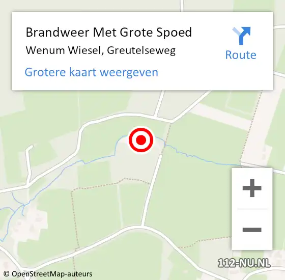 Locatie op kaart van de 112 melding: Brandweer Met Grote Spoed Naar Wenum Wiesel, Greutelseweg op 26 april 2015 14:20