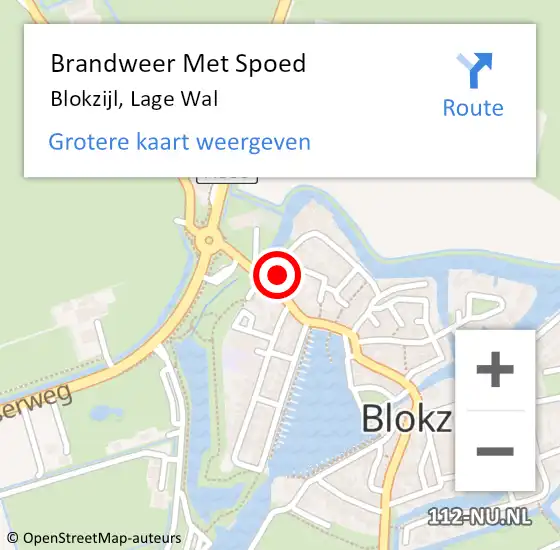 Locatie op kaart van de 112 melding: Brandweer Met Spoed Naar Blokzijl, Lage Wal op 27 april 2015 08:41