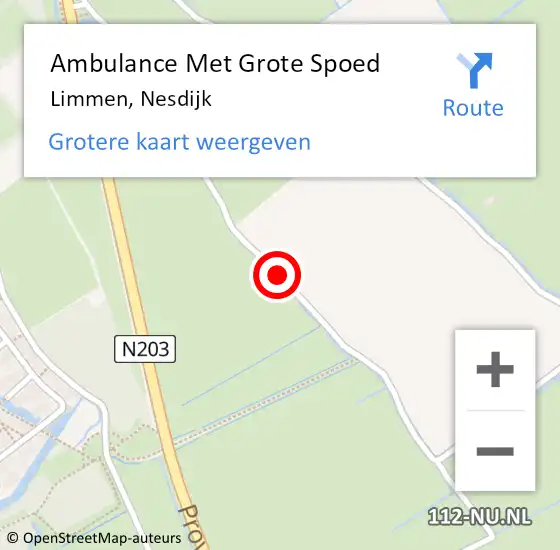 Locatie op kaart van de 112 melding: Ambulance Met Grote Spoed Naar Limmen, Nesdijk op 27 april 2015 11:50