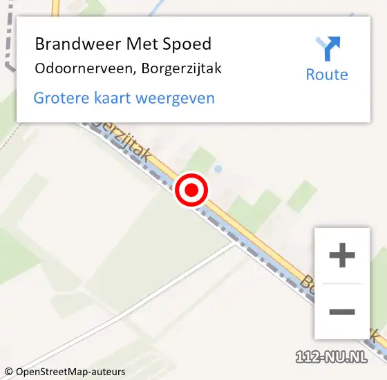 Locatie op kaart van de 112 melding: Brandweer Met Spoed Naar Odoornerveen, Borgerzijtak op 29 april 2015 08:42