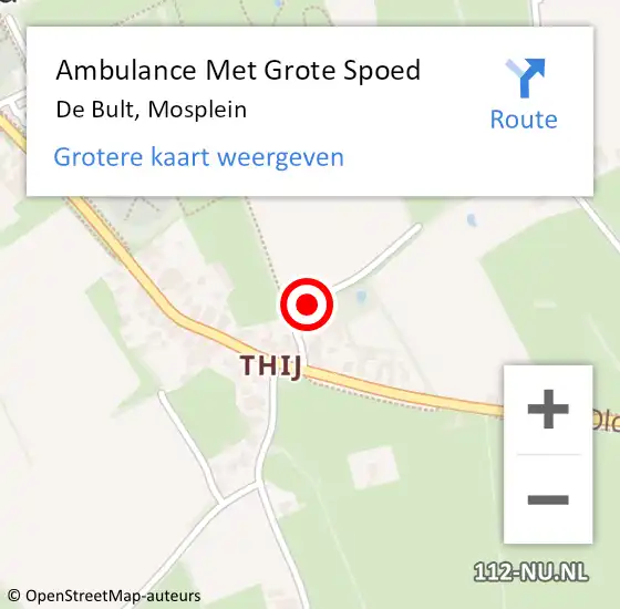 Locatie op kaart van de 112 melding: Ambulance Met Grote Spoed Naar De Bult, Mosplein op 29 april 2015 10:40