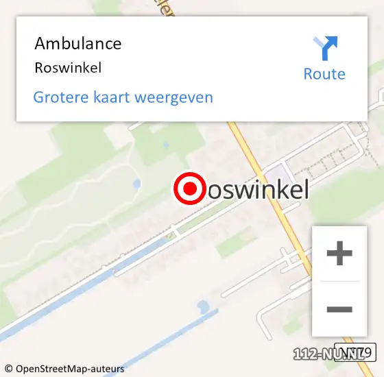 Locatie op kaart van de 112 melding: Ambulance Roswinkel op 6 november 2013 10:55