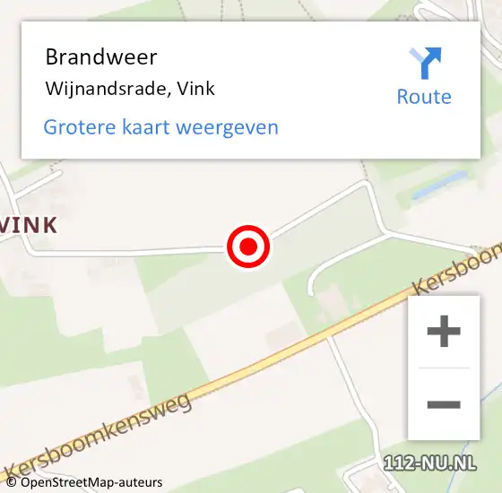 Locatie op kaart van de 112 melding: Brandweer Wijnandsrade, Vink op 30 april 2015 20:25