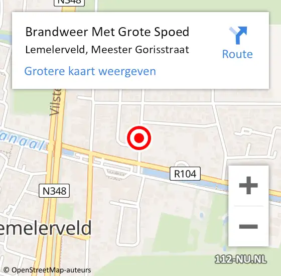 Locatie op kaart van de 112 melding: Brandweer Met Grote Spoed Naar Lemelerveld, Meester Gorisstraat op 2 mei 2015 00:22