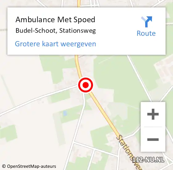 Locatie op kaart van de 112 melding: Ambulance Met Spoed Naar Budel-Schoot, Stationsweg op 2 mei 2015 11:04