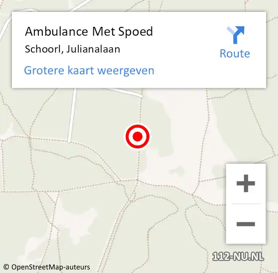 Locatie op kaart van de 112 melding: Ambulance Met Spoed Naar Schoorl, Julianalaan op 2 mei 2015 16:03