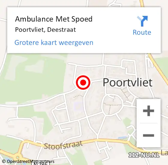Locatie op kaart van de 112 melding: Ambulance Met Spoed Naar Poortvliet, Deestraat op 2 mei 2015 16:16