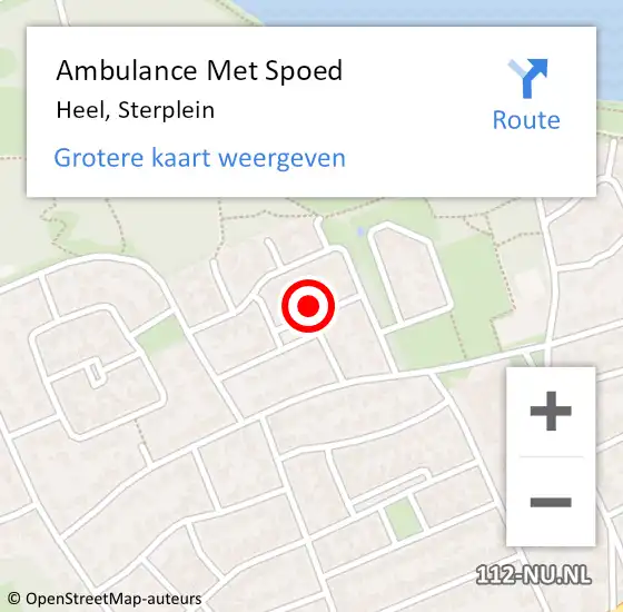 Locatie op kaart van de 112 melding: Ambulance Met Spoed Naar Heel, Sterplein op 3 mei 2015 15:49