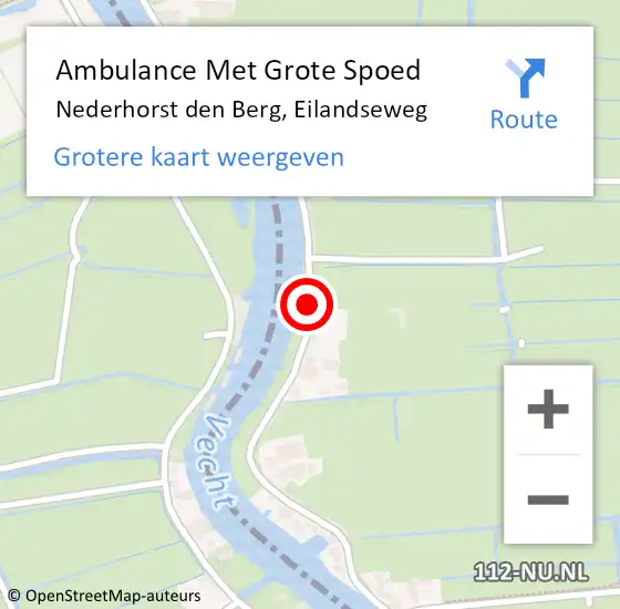 Locatie op kaart van de 112 melding: Ambulance Met Grote Spoed Naar Nederhorst den Berg, Eilandseweg op 6 november 2013 17:30