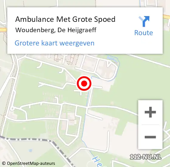 Locatie op kaart van de 112 melding: Ambulance Met Grote Spoed Naar Woudenberg, De Heijgraeff op 4 mei 2015 16:56
