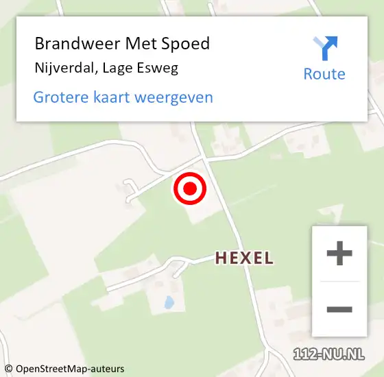 Locatie op kaart van de 112 melding: Brandweer Met Spoed Naar Nijverdal, Lage Esweg op 5 mei 2015 15:16