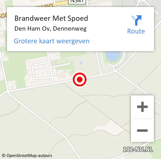 Locatie op kaart van de 112 melding: Brandweer Met Spoed Naar Den Ham Ov, Dennenweg op 5 mei 2015 15:32