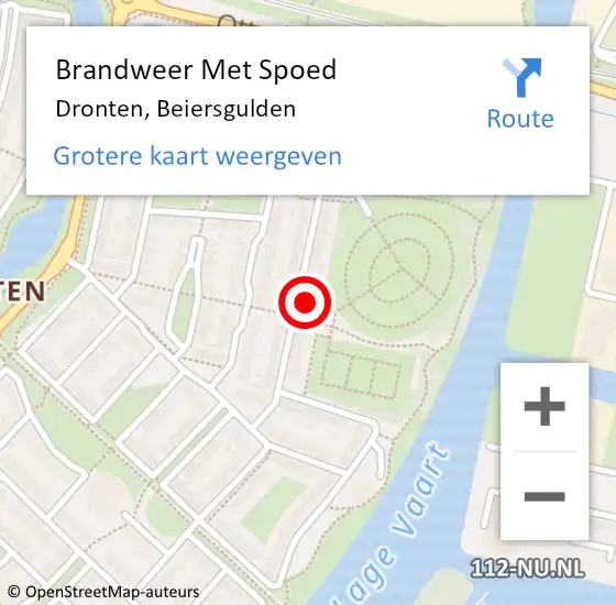 Locatie op kaart van de 112 melding: Brandweer Met Spoed Naar Dronten, Beiersgulden op 5 mei 2015 16:08