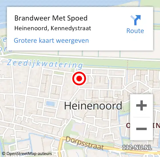 Locatie op kaart van de 112 melding: Brandweer Met Spoed Naar Heinenoord, Kennedystraat op 5 mei 2015 17:41