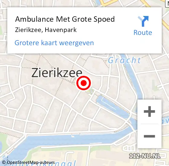 Locatie op kaart van de 112 melding: Ambulance Met Grote Spoed Naar Zierikzee, Havenpark op 6 mei 2015 17:49