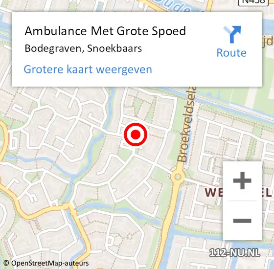 Locatie op kaart van de 112 melding: Ambulance Met Grote Spoed Naar Bodegraven, Snoekbaars op 6 mei 2015 20:11