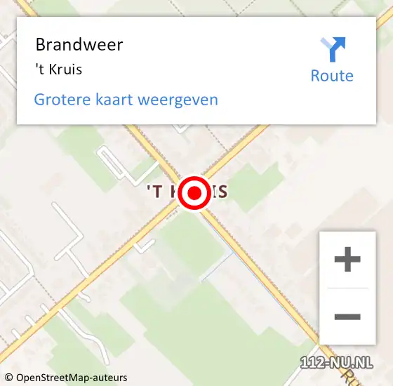 Locatie op kaart van de 112 melding: Brandweer 't Kruis op 7 november 2013 06:16