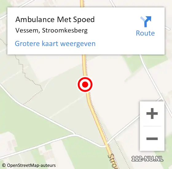 Locatie op kaart van de 112 melding: Ambulance Met Spoed Naar Vessem, Stroomkesberg op 8 mei 2015 15:00