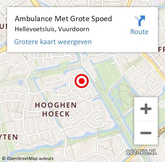 Locatie op kaart van de 112 melding: Ambulance Met Grote Spoed Naar Hellevoetsluis, Vuurdoorn op 8 mei 2015 19:30