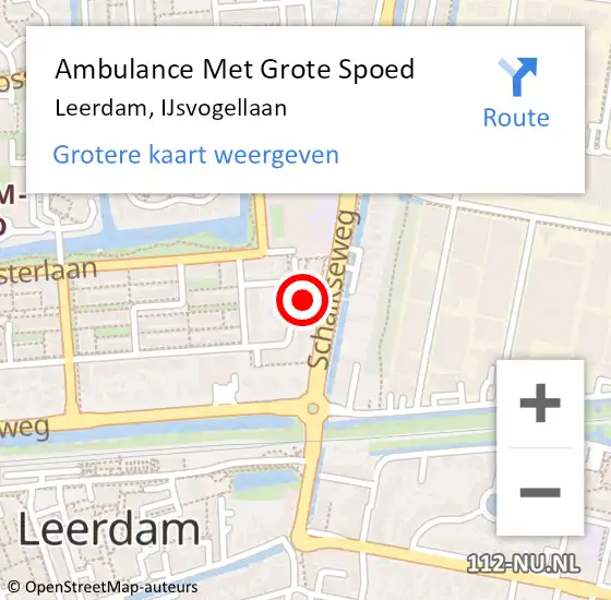 Locatie op kaart van de 112 melding: Ambulance Met Grote Spoed Naar Leerdam, IJsvogellaan op 8 mei 2015 20:13