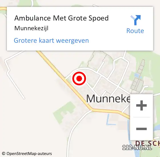 Locatie op kaart van de 112 melding: Ambulance Met Grote Spoed Naar Munnekezijl op 9 mei 2015 12:07