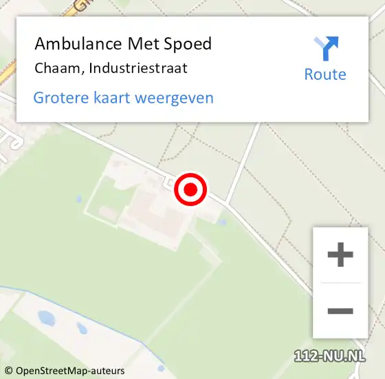Locatie op kaart van de 112 melding: Ambulance Met Spoed Naar Chaam, Industriestraat op 10 mei 2015 10:23