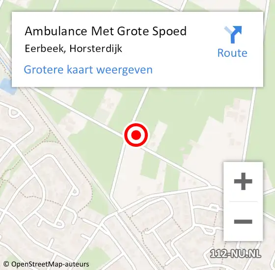 Locatie op kaart van de 112 melding: Ambulance Met Grote Spoed Naar Eerbeek, Horsterdijk op 10 mei 2015 10:47