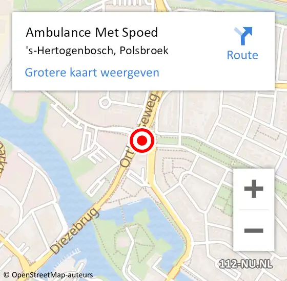 Locatie op kaart van de 112 melding: Ambulance Met Spoed Naar 's-Hertogenbosch, Burgemeester d. Bekkerstraat op 10 mei 2015 15:01