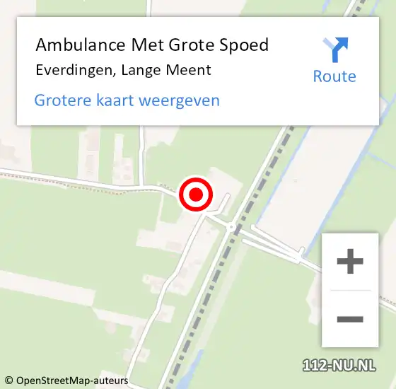 Locatie op kaart van de 112 melding: Ambulance Met Grote Spoed Naar Everdingen, Lange Meent op 10 mei 2015 16:41