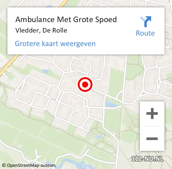 Locatie op kaart van de 112 melding: Ambulance Met Grote Spoed Naar Vledder, De Rolle op 11 mei 2015 00:28