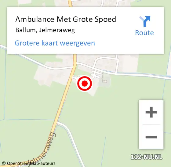 Locatie op kaart van de 112 melding: Ambulance Met Grote Spoed Naar Ballum, Jelmeraweg op 7 november 2013 14:47