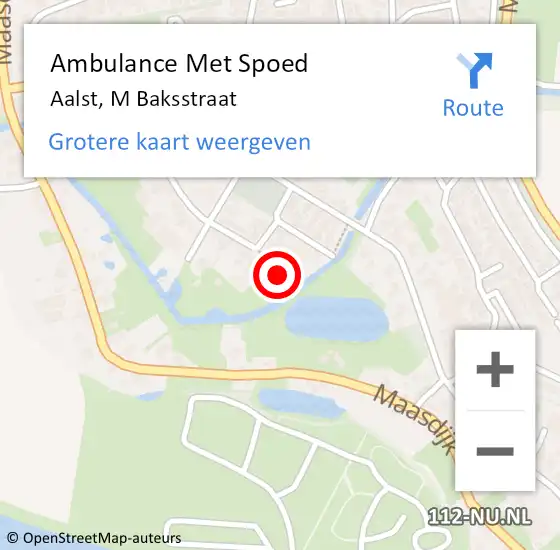 Locatie op kaart van de 112 melding: Ambulance Met Spoed Naar Aalst, M Baksstraat op 12 mei 2015 23:14