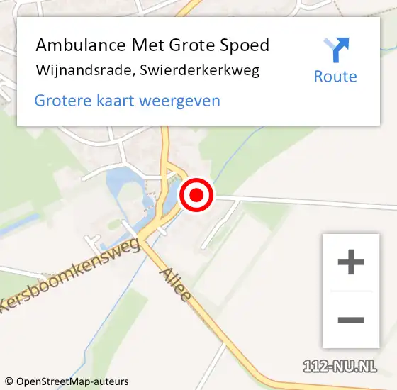 Locatie op kaart van de 112 melding: Ambulance Met Grote Spoed Naar Wijnandsrade, Swierderkerkweg op 13 mei 2015 10:53