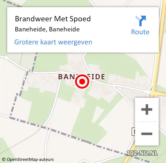 Locatie op kaart van de 112 melding: Brandweer Met Spoed Naar Baneheide, Baneheide op 13 mei 2015 13:55