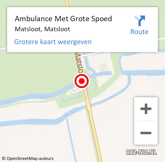 Locatie op kaart van de 112 melding: Ambulance Met Grote Spoed Naar Matsloot, Matsloot op 15 mei 2015 14:52