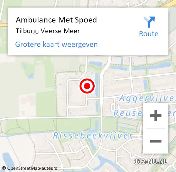 Locatie op kaart van de 112 melding: Ambulance Met Spoed Naar Tilburg, Veerse Meer op 16 mei 2015 15:37