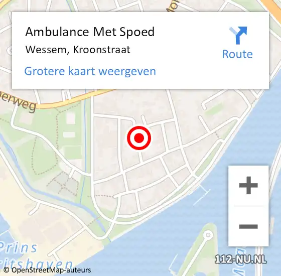 Locatie op kaart van de 112 melding: Ambulance Met Spoed Naar Wessem, Kroonstraat op 17 mei 2015 09:07