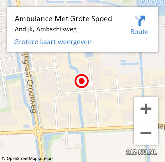 Locatie op kaart van de 112 melding: Ambulance Met Grote Spoed Naar Andijk, Ambachtsweg op 17 mei 2015 10:14