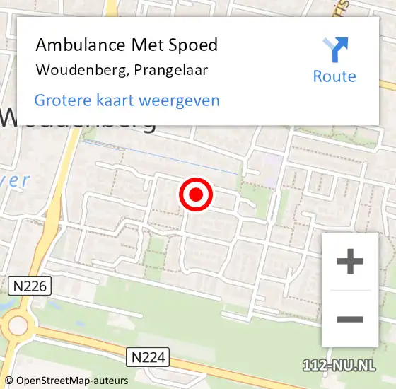 Locatie op kaart van de 112 melding: Ambulance Met Spoed Naar Woudenberg, Prangelaar op 17 mei 2015 12:47