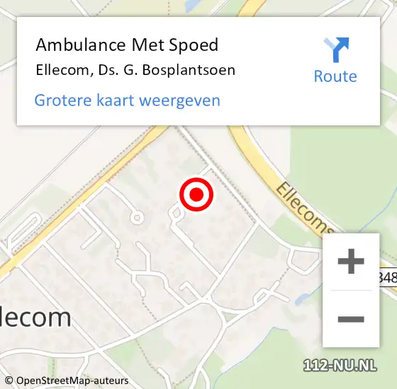 Locatie op kaart van de 112 melding: Ambulance Met Spoed Naar Ellecom, Ds. G. Bosplantsoen op 18 mei 2015 15:42