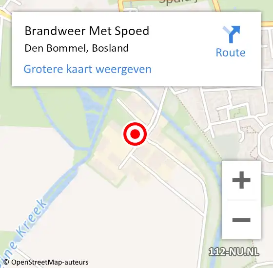 Locatie op kaart van de 112 melding: Brandweer Met Spoed Naar Den Bommel, Bosland op 19 mei 2015 12:49