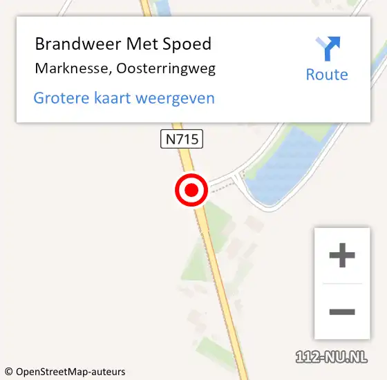 Locatie op kaart van de 112 melding: Brandweer Met Spoed Naar Marknesse, Oosterringweg op 8 november 2013 10:44