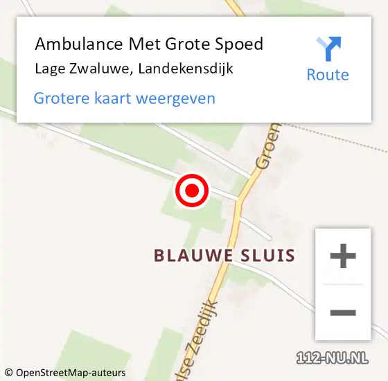 Locatie op kaart van de 112 melding: Ambulance Met Grote Spoed Naar Lage Zwaluwe, Landekensdijk op 21 mei 2015 13:59